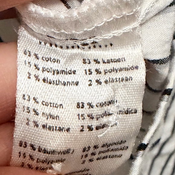 LACOSTE White w/ Black Striped Fitted Button Down Shirt - Picture 6 of 8